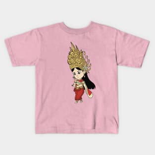 Khmer Cambodian Chibi w/cape Character Kids T-Shirt